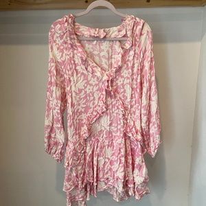 Free People Rebecca Dress - Pink and White